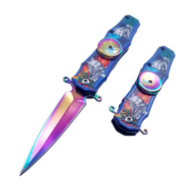 Creative Fingertip Gyro Spinning Cool Folding Knife Edc Multi-Functional Folding Knife Outdoor Camping Survival Pocket Knife