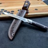 Outdoor Dragon Bone Integrated Leather Sheath Straight Knife M390 Mirror Light Fishing Carry-On Knife Self-Defense Survival Knife Fruit Knife