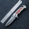 Folding Knife Household Fruit Knife Wooden Handle Folding Knife Tail Hammer Escape Outdoor Tools Short Folding Knife High Hardness Cutter