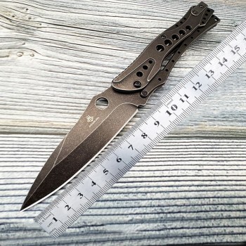 Cross-border source field folding saber stone wash sharp stainless steel folding knife high hardness hunting tool fruit knife