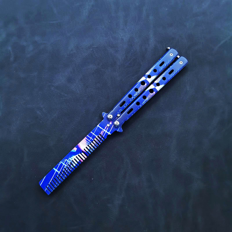 Butterfly Comb CSGO Folding Comb Beginner Novice Hand Knife Stainless Steel Butterfly Comb Practice Handy Gadget Unedged