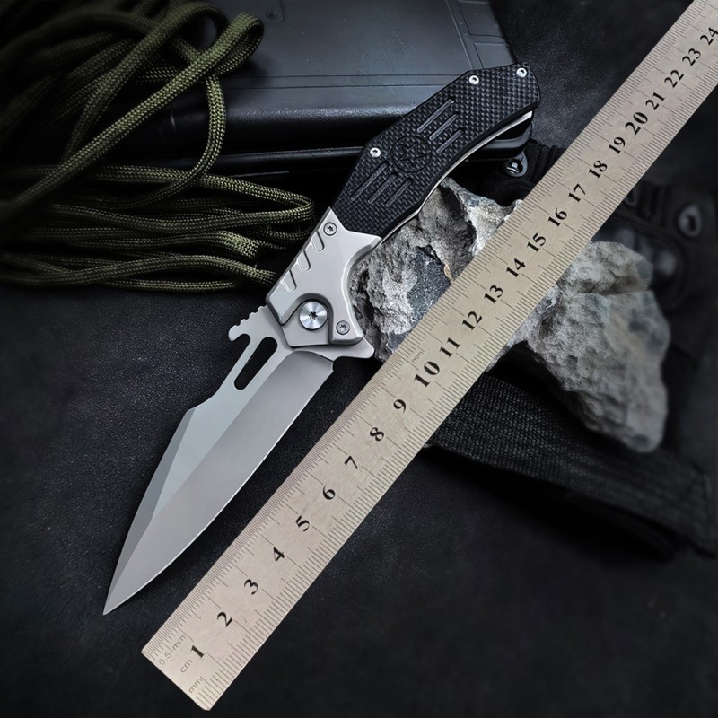 Outdoor Self-Defense Emergency G10 Handle Small Folding Knife Sharp Tactical Split Knife Pocket Portable Fruit Knife Creative