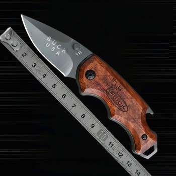 Wooden Handle Knife Outdoor Folding Knife Hand-held Meat Mini Key Chain Fruit Knife Portable Portable Bottle Opening Tool