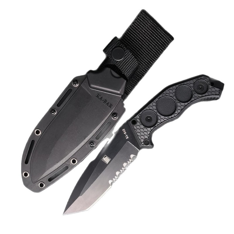 Outdoor K-Sheath Kabara Straight Knife Wilderness Survival Adventure Companion Sharp High-Hardness Tactical Cutting Knife Multi-Functional Knife