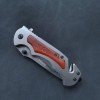 Folding Knife Household Fruit Knife Wooden Handle Folding Knife Tail Hammer Escape Outdoor Tools Short Folding Knife High Hardness Cutter