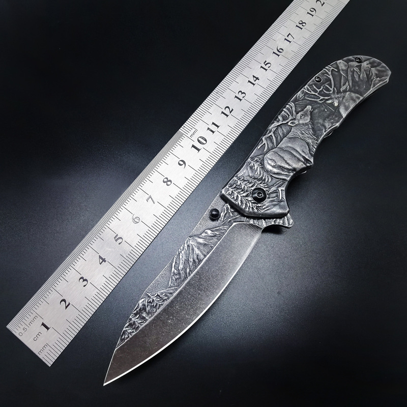 Portable Multifunctional Knife with Embossed Patterns, Creative Knife for Home Use, Mini Fruit Knife, Foreign Trade Amazon Product