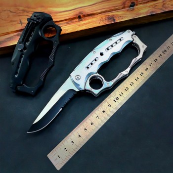 Outdoor Cool Mecha Tiger Finger Gloves Folding Knife Sharp High Hardness Stainless Steel Adventure Knife Multi-Functional Window Breaking