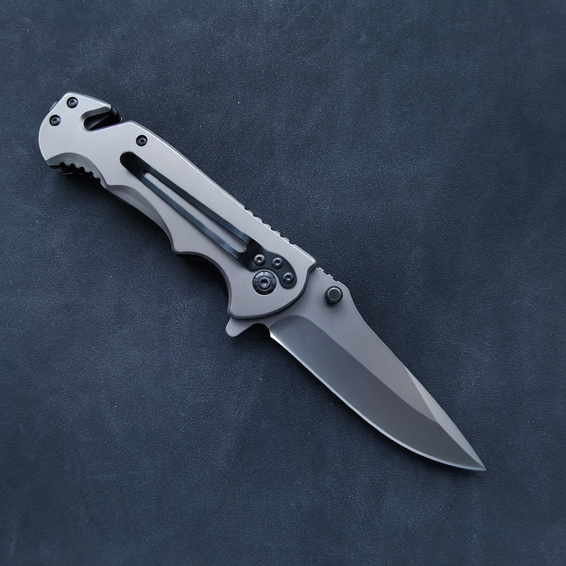 Folding Knife Household Fruit Knife Wooden Handle Folding Knife Tail Hammer Escape Outdoor Tools Short Folding Knife High Hardness Cutter