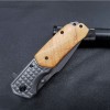 Foreign trade hot outdoor folding knife olive wooden handle portable broken window cutting rope tool high hardness saber a generation of hair