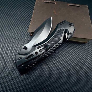 Cross-Border Supply Black Titanium Camping Tactical Portable Folding Knife Multi-Functional High Hardness Heavy-Duty Folding Knife Survival Tool