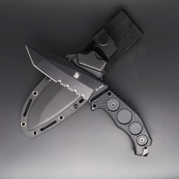 Outdoor K-Sheath Kabara Straight Knife Wilderness Survival Adventure Companion Sharp High-Hardness Tactical Cutting Knife Multi-Functional Knife