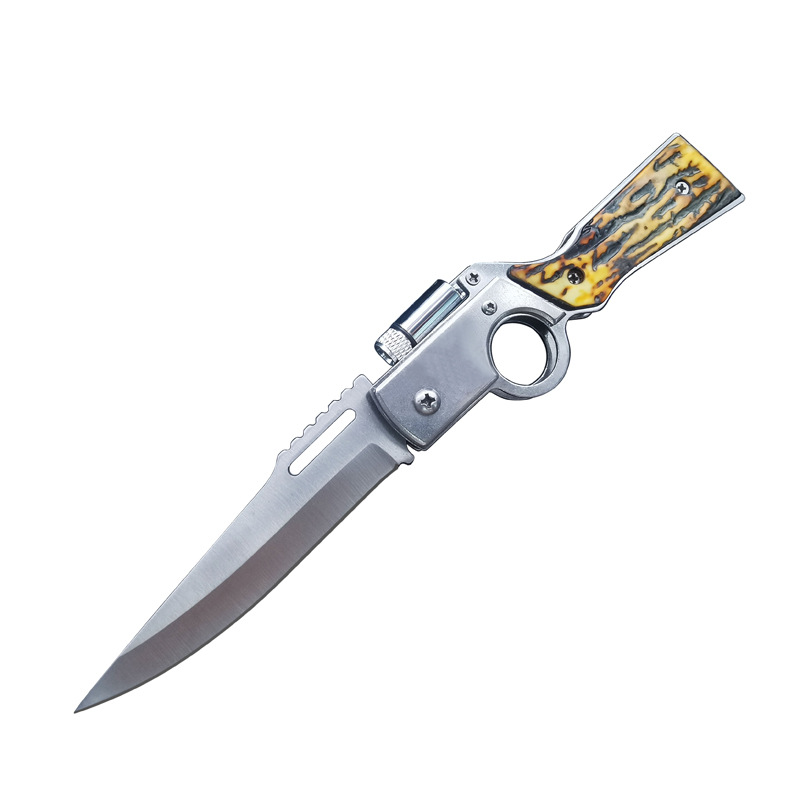 Outdoor Mini Knife Camping Portable Knife Portable Folding Knife AKLED Light Fruit Knife Creative Small Gun Knife