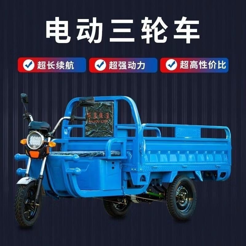 电动三轮车载重王爬坡王农用三轮拉货车快递三轮车摆摊三轮车