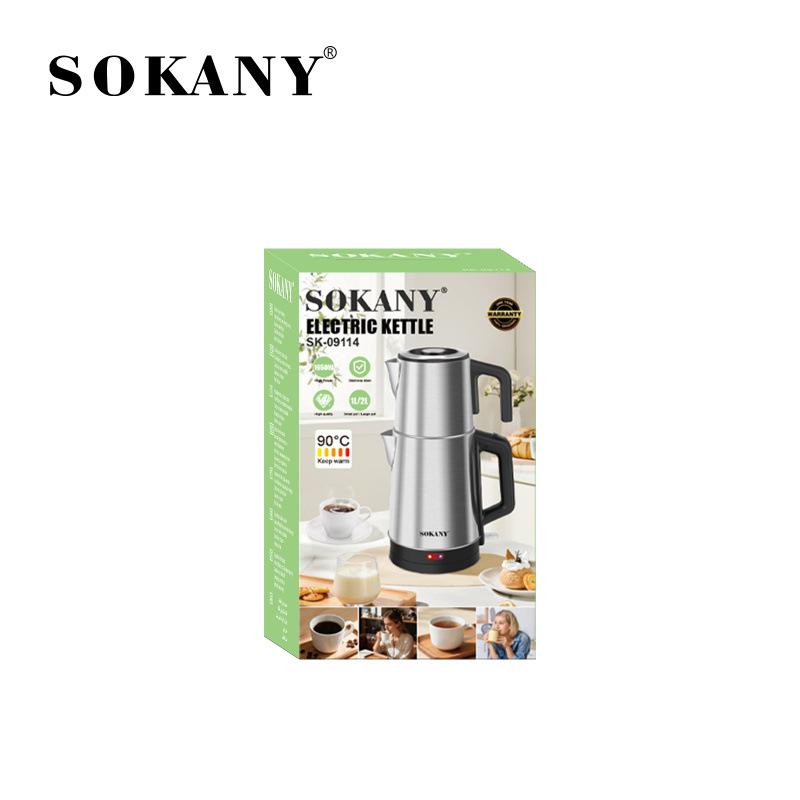 Sokany عبر الحدود غلاية كهربائية مزدوجة الطبقات المنزلية 3L قدرة كبيرة غلاية غلاية كهربائية SK-09114 1650W