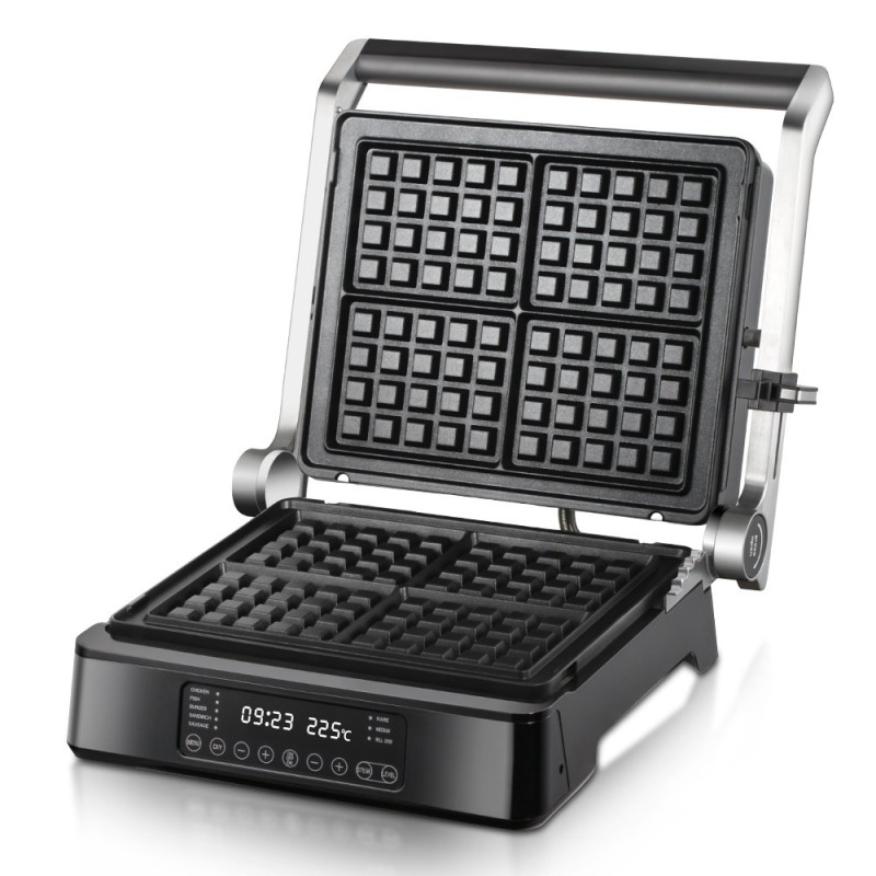 European and British Standard Cross-Border Two-In-One Steak Maker, Sandwich Maker, Waffle Maker with Detachable Smart Display for Breakfast