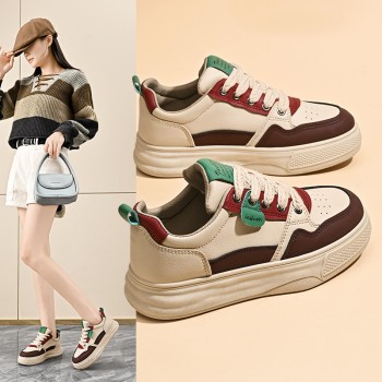 أحذية رياضية أنيقة، أحذية عملية، أحذية ربيعية بيضاء، تصميم كوري جديد، أحذية رياضية أنيقة تزيد الطول، نعل سميك، أحذية رياضية كاجوال للطالبات
