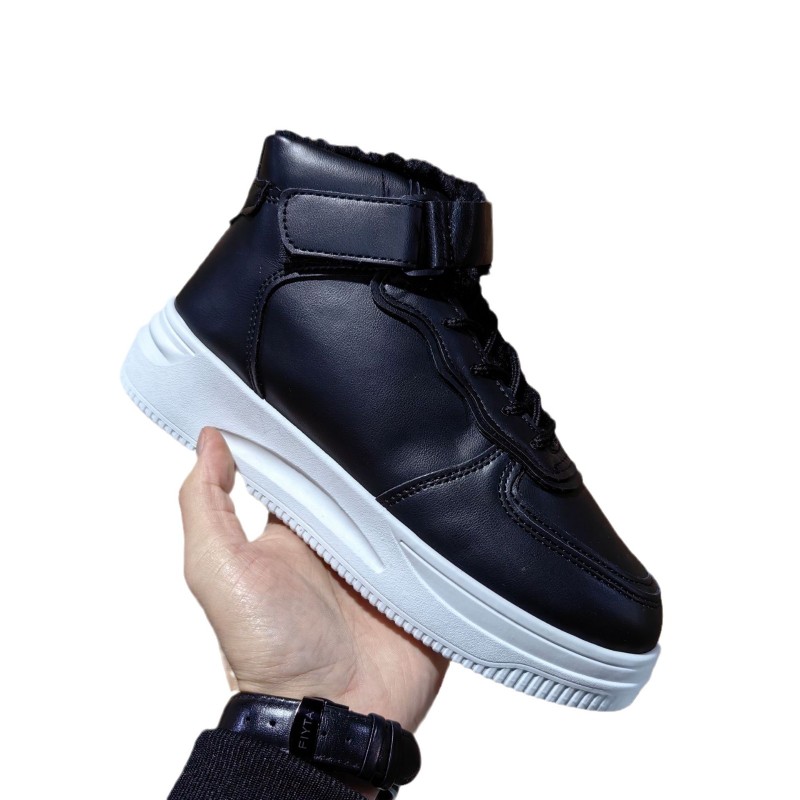 High-Top Shoes for Women 2024 New Autumn and Winter Cotton Shoes Korean Style Versatile Sports and Leisure Women’s Shoes Fleece-Lined Shoes Street Stall Shoes