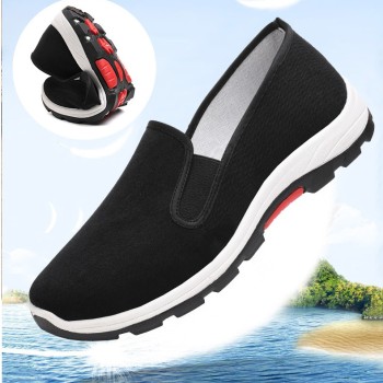 أحذية قماشية سوداء مسامية للربيع والخريف